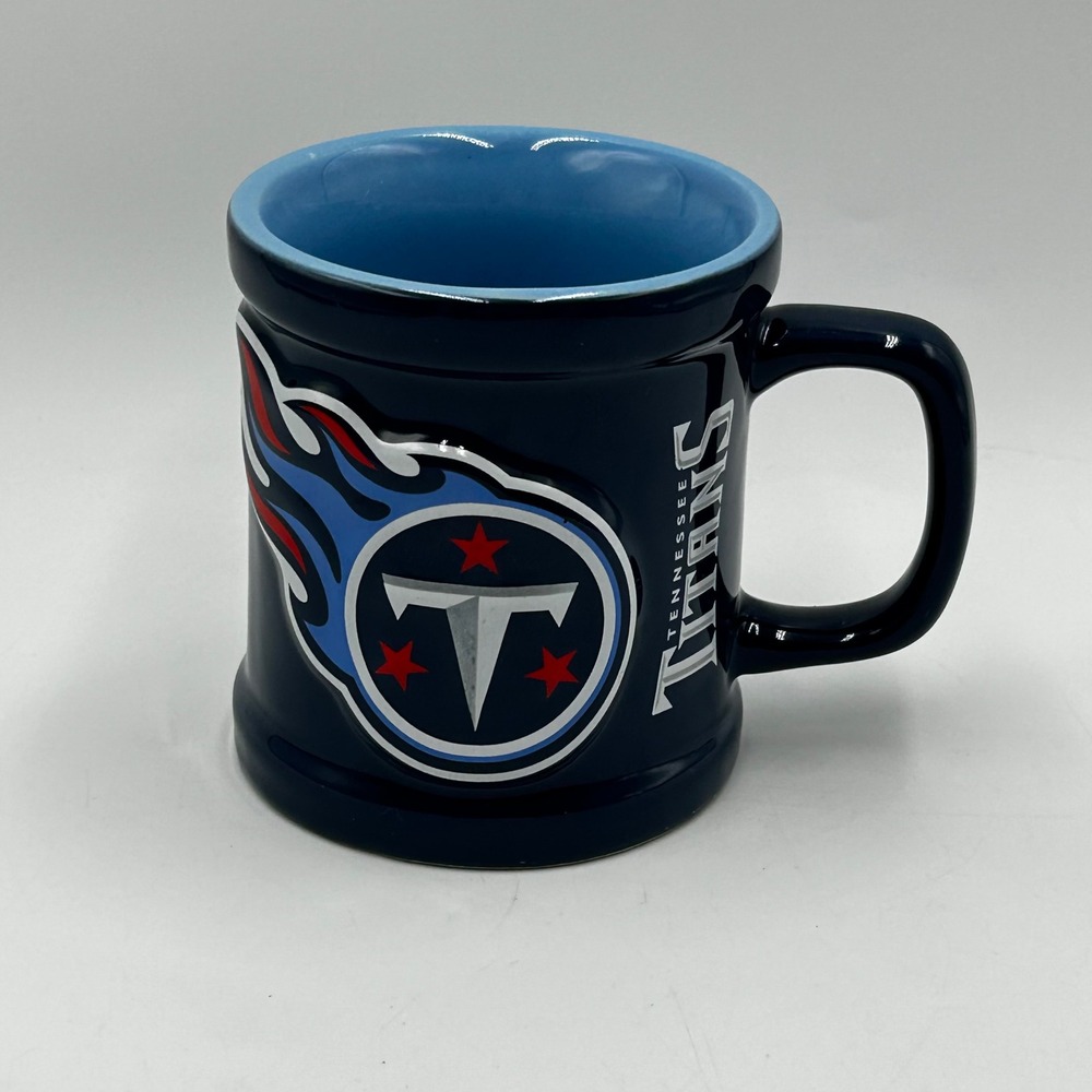 NFL Tennessee Titans Coffee Mug Navy Blue #D Sculpted Logo EUC